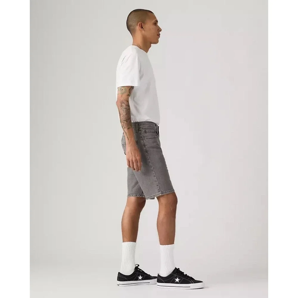 NEW Levis 405 Standard 10in Mens Shorts Grey Denim Stretch Greyscale 30x10